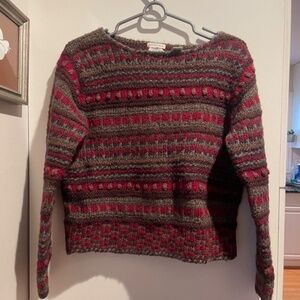 READ GAP hand knit wool sweater MEDIUM vtg 90s 00s y2k boho geometric fair isle